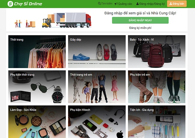 Website bán hàng giá sỉ Chợ Sỉ online